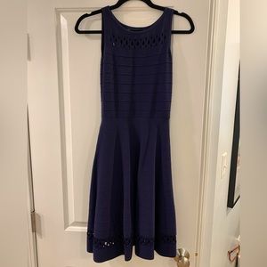 French Connection size 0 Navy fit-and-flare knit dress